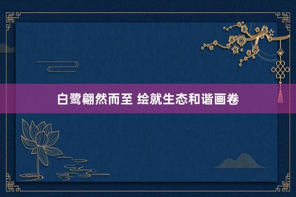 白鹭翩然而至 绘就生态和谐画卷