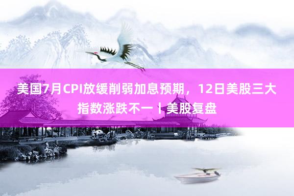 美国7月CPI放缓削弱加息预期，12日美股三大指数涨跌不一丨美股复盘