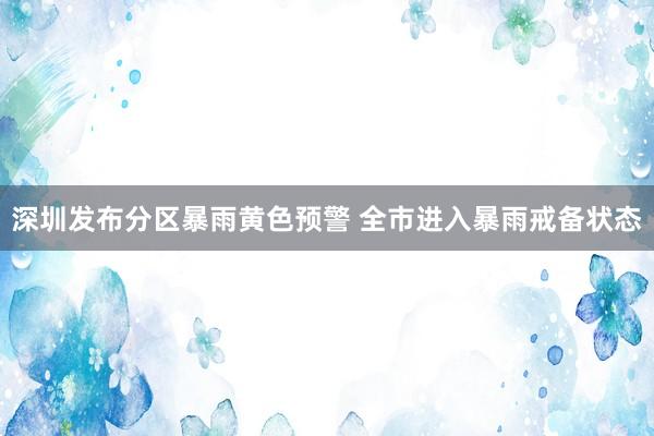 深圳发布分区暴雨黄色预警 全市进入暴雨戒备状态