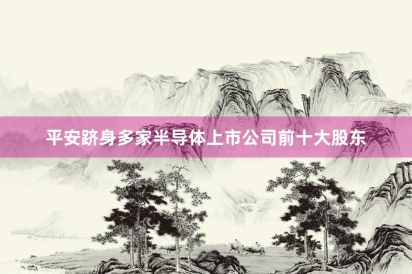 平安跻身多家半导体上市公司前十大股东