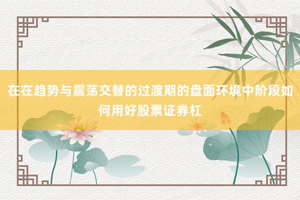 在在趋势与震荡交替的过渡期的盘面环境中阶段如何用好股票证券杠
