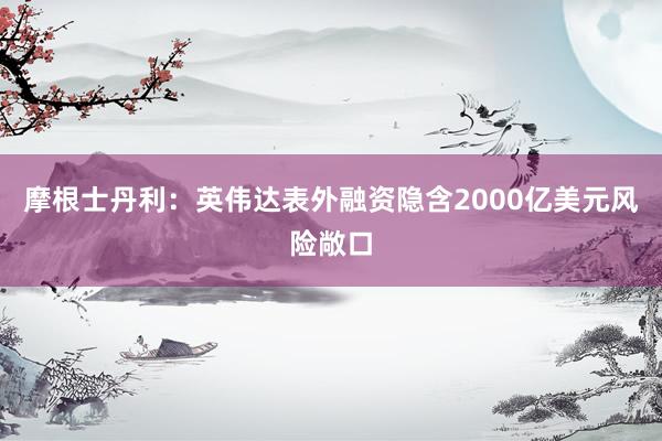 摩根士丹利：英伟达表外融资隐含2000亿美元风险敞口