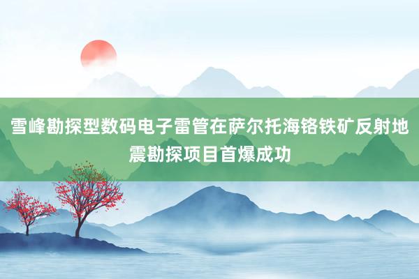 雪峰勘探型数码电子雷管在萨尔托海铬铁矿反射地震勘探项目首爆成功