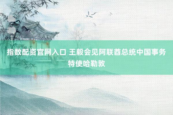 指数配资官网入口 王毅会见阿联酋总统中国事务特使哈勒敦